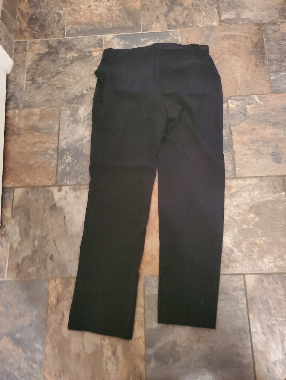 croft & barrow Black Straight-Leg Dress Trousers Size 10 Preowned Elastic Waist